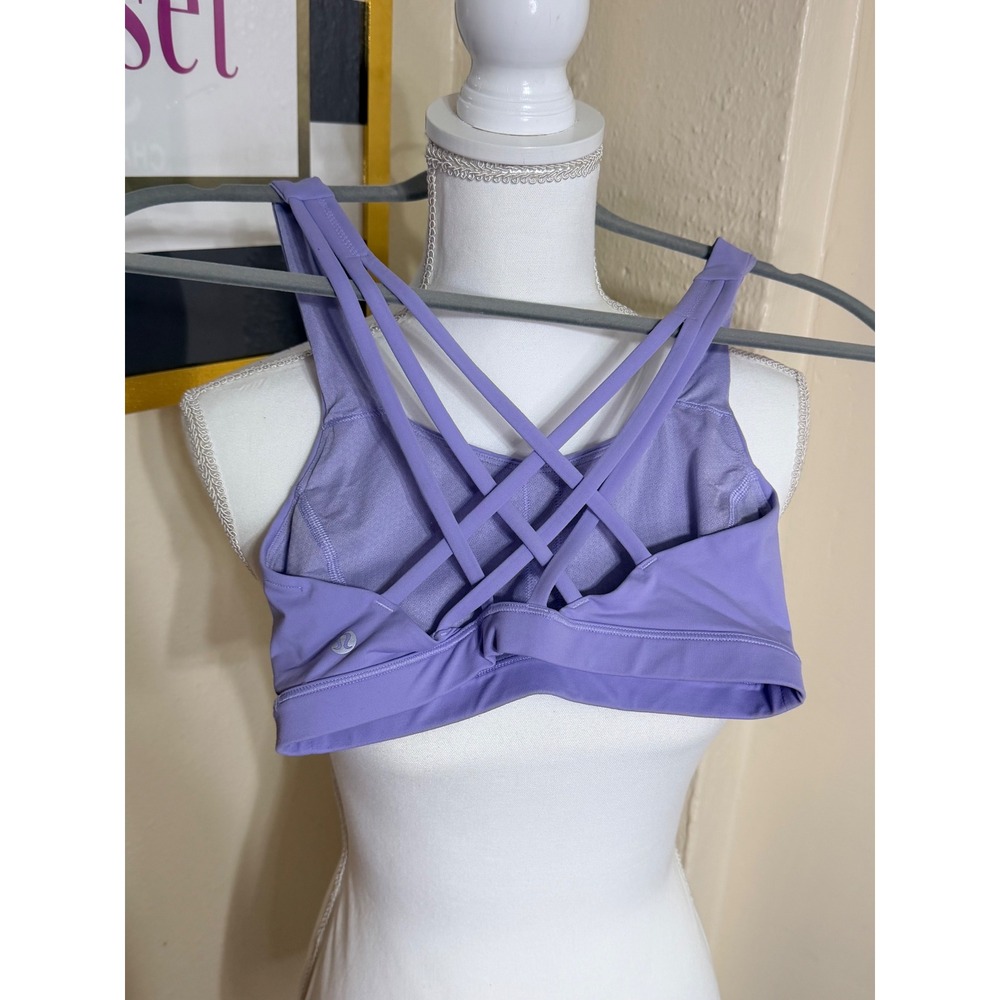 Lululemon Free To Be Wild Bra New York Skull Purple Strappy Yoga Sports Bra 4 - Picture 2 of 4